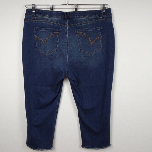 Democracy Slim Jeans Women's Plus Size 24W Blue Denim Stretch High Rise Straight - Picture 6 of 13